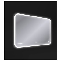 Зеркало LED 070 design pro 100x70 с подсветкой bluetooth часы с антизапотеванием прямоугольное