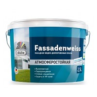 Краска водно-дисп. FASSADENWEISS база 3,  2,5л Dufa